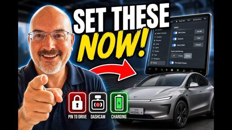 Tesla Model Y screen showing settings for a new owner checklist